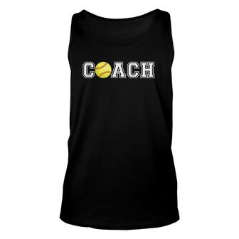 Softball Coach Sports Tee Gift For Softball Trainer Unisex Tank Top | Mazezy