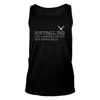 Softball Dad Like A Baseball Dad But With Bigger Balls Coach Tank Top | Mazezy