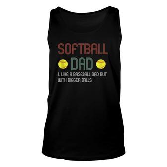 Mens Softball Dad Like A Baseball Dad But With Bigger Balls Tank Top | Mazezy