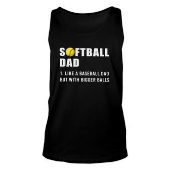 Softball Dad Definition Like A Baseball Dad But With Bigger Balls Softball Ball Tank Top | Mazezy