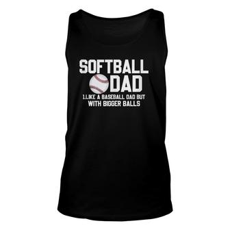 Softball Dad Like A Baseball But With Bigger Balls Father's Unisex Tank Top | Mazezy