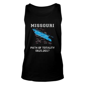 Solar Eclipse Missouri Road Map Path Of Totality Unisex Tank Top - Thegiftio