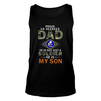 Mens He Is A Soldier & Is My Sonproud Us Seabees Dad Camouflage Tank Top | Mazezy