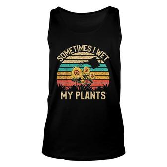 Sometimes I Wet My Plants Vintage Sunflower Gardening Unisex Tank Top - Thegiftio