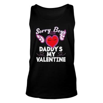 Sorry Boys My Daddy Is My Valentine - Heart Angel Unisex Tank Top | Mazezy
