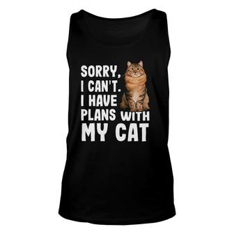 Sorry I Can't I Have Plans With My Siberian Cat Unisex Tank Top | Mazezy