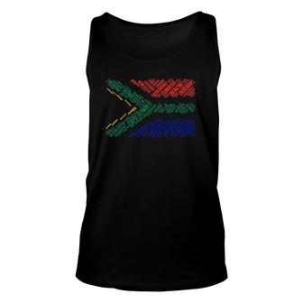 South Africa Flag With City Names Word Art Unisex Tank Top | Mazezy
