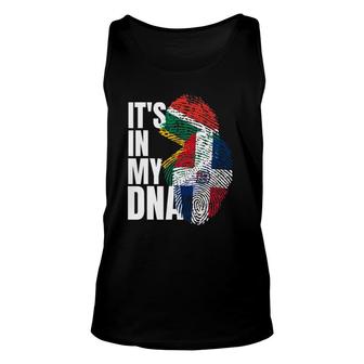 South African And Dominican Mix Dna Flag Heritage Unisex Tank Top | Mazezy