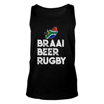 South African Braai Beer Rugby Flag Patriotic Unisex Tank Top | Mazezy