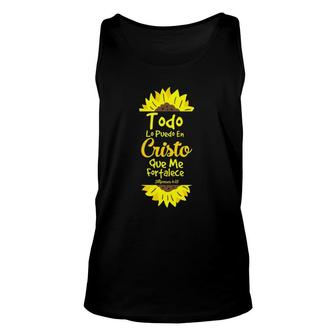 Spanish Verses Christians Motivational Quote Tee Gift Unisex Tank Top | Mazezy