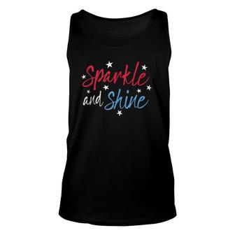 Sparkle And Shine Red White Blue Cute 4Th Of July Top Unisex Tank Top | Mazezy