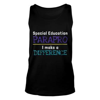 Special Education Paraprofessional Difference Gift Unisex Tank Top | Mazezy