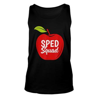 Sped Special Education Sped Squad Apple Unisex Tank Top | Mazezy