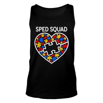 Sped Special Education Sped Squad Heart Unisex Tank Top | Mazezy