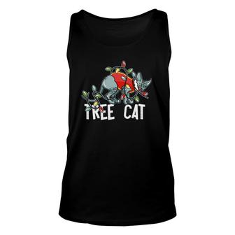 Sphynx Cat - Christmas Lights Tree Cat Unisex Tank Top | Mazezy