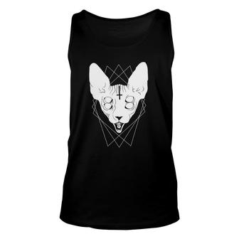 Sphynx Cat - Goth And Black Or Death Metal - Psychedelic Unisex Tank Top | Mazezy