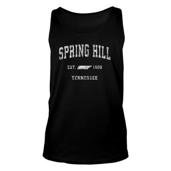 Spring Hill Tennessee Tn Vintage Athletic Sports Design Unisex Tank Top | Mazezy