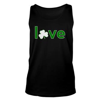 Womens St Patrick's Day For Women Green Love Shamrock Irish Tank Top | Mazezy