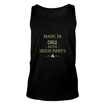 St Patricks Day Shamrock Made In Chile With Irish Parts Country Love Proud Nationality Tank Top | Mazezy