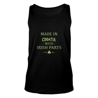 St Patricks Day Shamrock Made In Croatia With Irish Parts Country Love Proud Nationality Tank Top | Mazezy