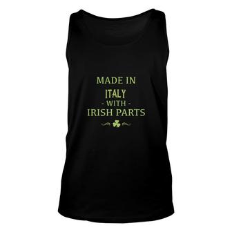 St Patricks Day Shamrock Made In Italy With Irish Parts Country Love Proud Nationality Tank Top | Mazezy