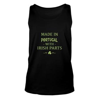 St Patricks Day Shamrock Made In Portugal With Irish Parts Country Love Proud Nationality Tank Top | Mazezy