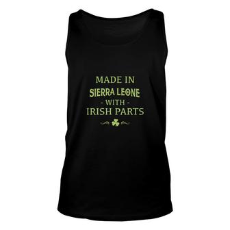 St Patricks Day Shamrock Made In Sierra Leone With Irish Parts Country Love Proud Nationality Tank Top | Mazezy
