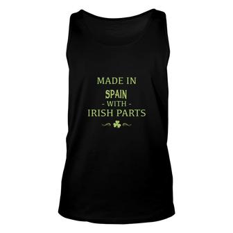 St Patricks Day Shamrock Made In Spain With Irish Parts Country Love Proud Nationality Tank Top | Mazezy