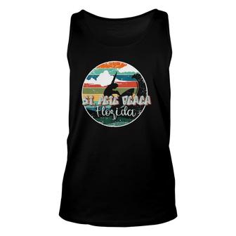 St Pete Beach Florida Retro Sunset Vacation Gift Tank Top Unisex Tank Top | Mazezy