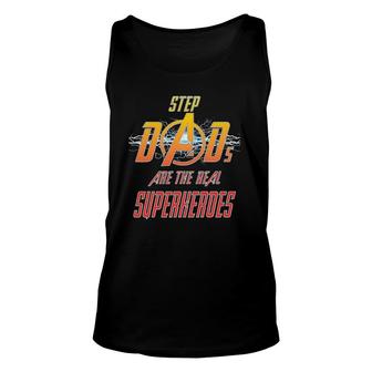 Step Dads Are The Real Superheroes Father's Day Tees Unisex Tank Top | Mazezy AU