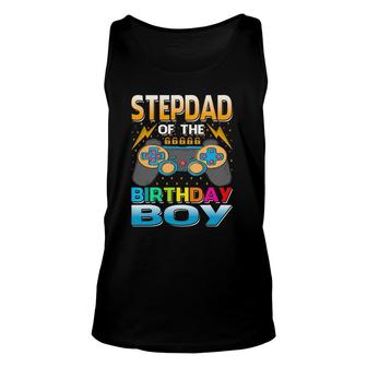 Stepdad Of The Birthday Boy Matching Video Gamer Birthday Unisex Tank Top | Mazezy