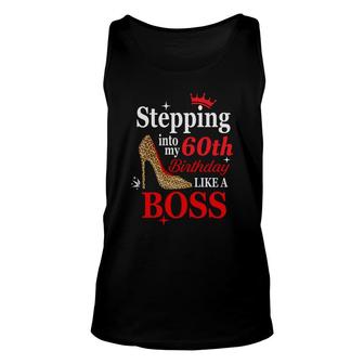 Stepping Into 60Th Birthday Like A Boss Red 60Th Birthday Unisex Tank Top - Seseable