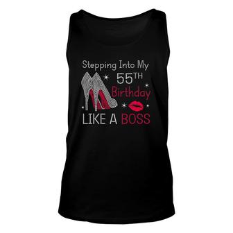 Stepping Into My 55Th Birthday Like A Boss Funny Unisex Tank Top | Mazezy