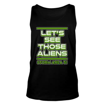 Storm Area 51 Raid Let's See Those Alien Ufo Women Men Tank Top | Mazezy