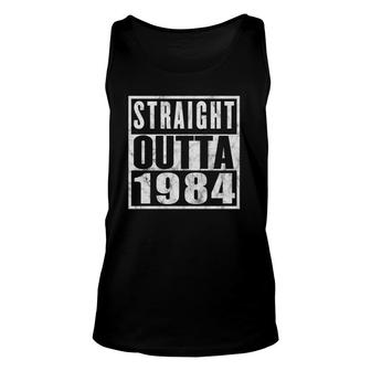 Straight Outta 1984 38Th Birthday 38 Years Old Unisex Tank Top | Mazezy