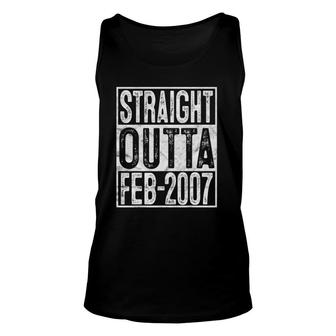 Straight Outta February 2007 15Th Birthday 15 Years Old Tank Top | Mazezy