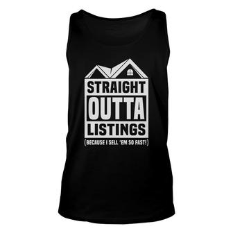 Straight Outta Listings Buy Real Estate Agent Unisex Tank Top - Thegiftio UK