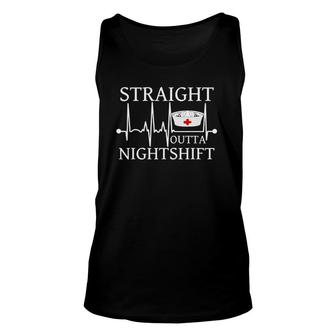 Straight Outta Nightshift Funny Nurse Nightshift Gift Unisex Tank Top | Mazezy