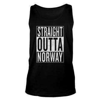 Straight Outta Norway Gift Idea Unisex Tank Top | Mazezy