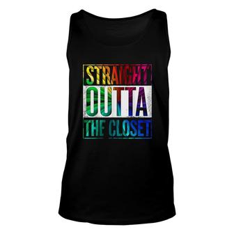 Straight Outta The Closet Lgbt Gay Pride Unisex Tank Top | Mazezy