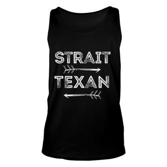 Strait Texan Texas Pride Saying With Arrows Unisex Tank Top | Mazezy