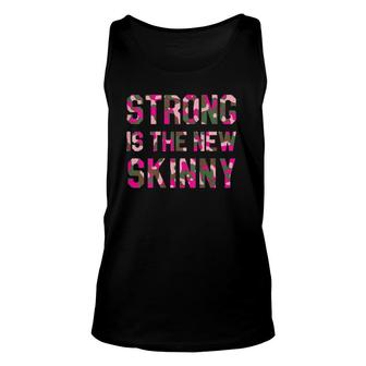 Womens Strong Is The New Skinny Pink Camo Gym Camouflage Lover Tank Top | Mazezy