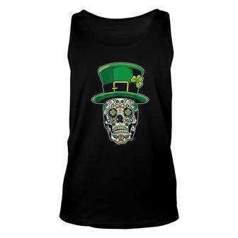 Sugar Skull Saint Patricks Day Of Dead Unisex Tank Top - Thegiftio