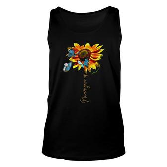 Sunflower Never Give Up Multiple Sclerosis Butterflies Unisex Tank Top | Mazezy