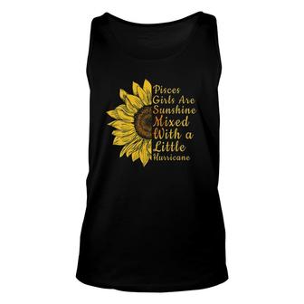 Womens Sunflower Pisces Woman February And March Birthday V-Neck Tank Top | Mazezy