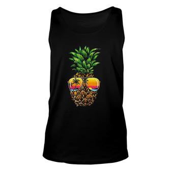 Sunglasses Pineapple Aloha Hawaii Luau Hawaiian Vacation Unisex Tank Top | Mazezy