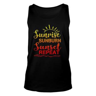 Sunrise Sunburn Sunset Repeat V3 Unisex Tank Top - Thegiftio UK
