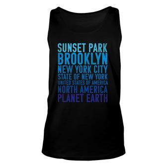 Sunset Park Brooklyn New York Of Planet Earth Unisex Tank Top | Mazezy