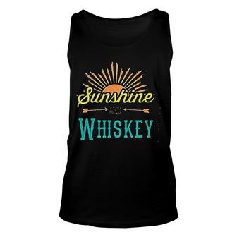 Sunshine And Whiskey Cute Beach Funny Drinking Summer Art Unisex Tank Top - Thegiftio UK