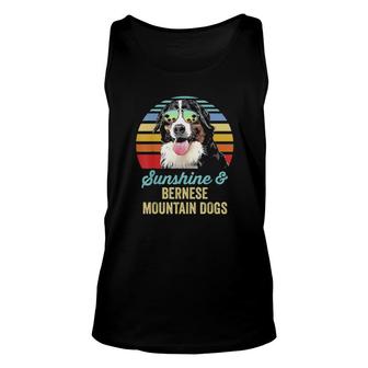 Sunshine Bernese Mountain Dogs Sunset Beach Vibe Tee Unisex Tank Top | Mazezy